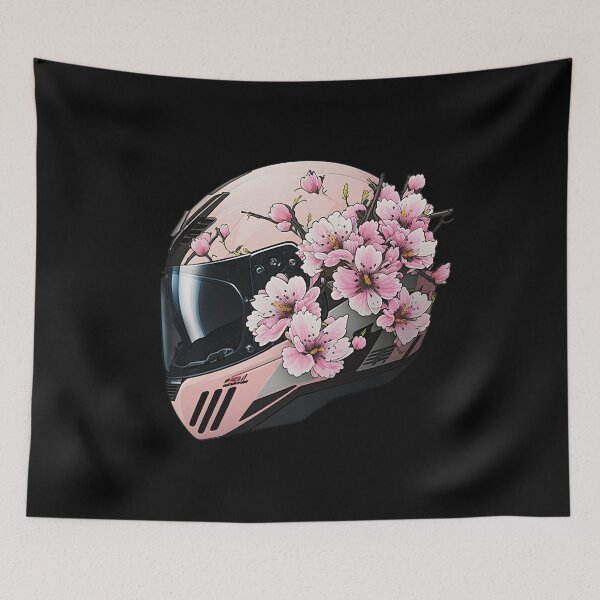 Item preview, Sakura Cherry Blossom Pink Motorcycle Helmet designed and sold by Wishinglob.