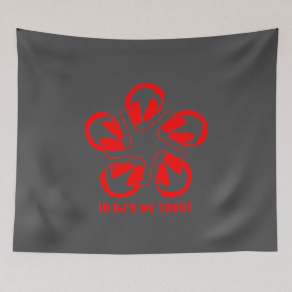 Item preview, IN DJ'S WE TRUST. HEADPHONE PATTERN. RED. designed and sold by 5hertz.