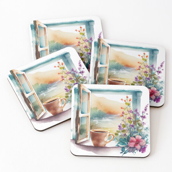 Item preview, Coffee at the Morning Window 1 designed and sold by LuxindaSwirl.