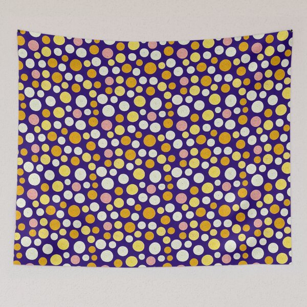 Item preview, Snazzy Circles and Spirals - Leopard Print Style Pattern in Yellow, Blue and Orange designed and sold by Fine Prints.