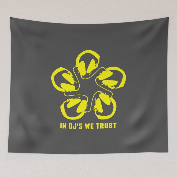 Item preview, IN DJ'S WE TRUST. HEADPHONE PATTERN. YELLOW. designed and sold by 5hertz.