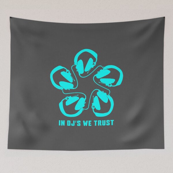Item preview, IN DJ'S WE TRUST. HEADPHONE PATTERN. BLUE. designed and sold by 5hertz.