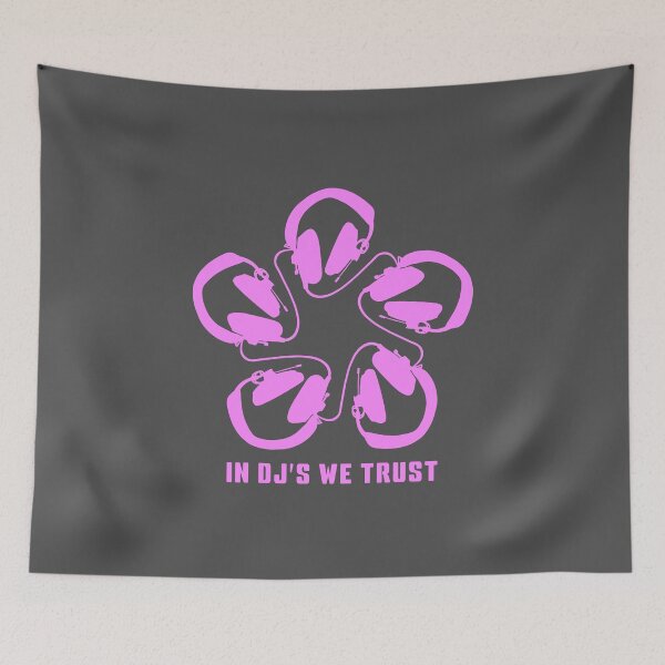 Item preview, IN DJ'S WE TRUST. HEADPHONE PATTERN. PINK. designed and sold by 5hertz.