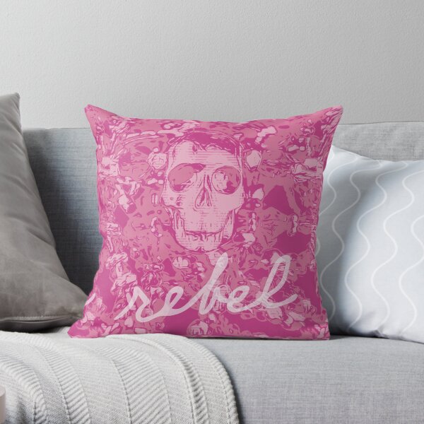 REBEL SKULL Throw Pillow