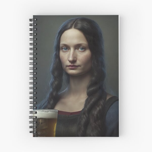 Item preview, Realistic Mona Lisa Holding Beer Portrait designed and sold by unrealartwork.
