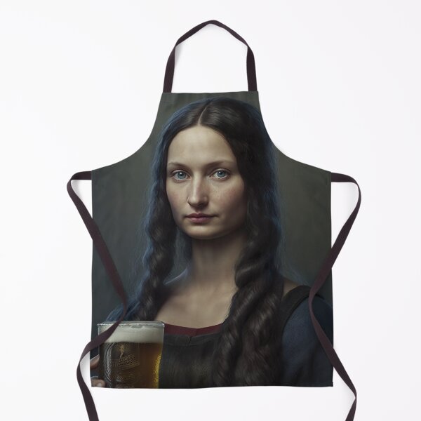 Item preview, Realistic Mona Lisa Holding Beer Portrait designed and sold by unrealartwork.