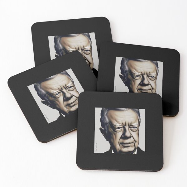 Item preview, Jimmy Carter (grayscale portrait) designed and sold by UglyAIArtwork.