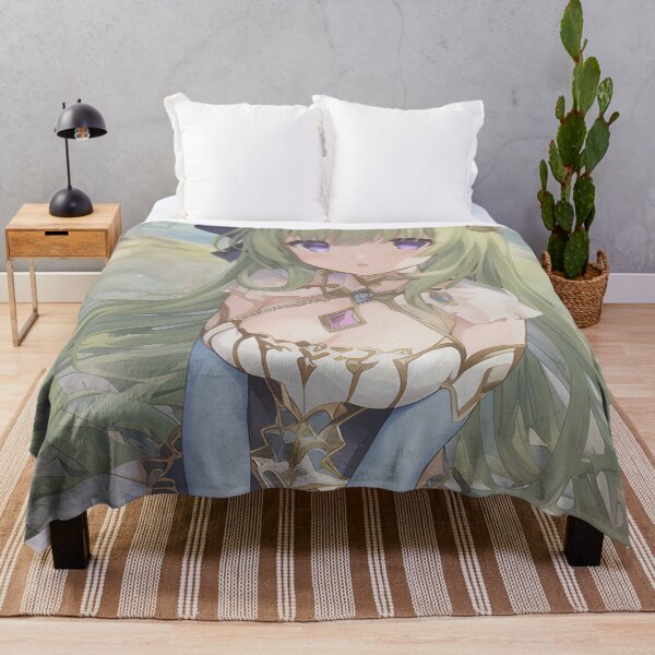 Aperçu de l'œuvre Cute Anime Elf Girl with Green Hair créée et vendue par VersoShopping.