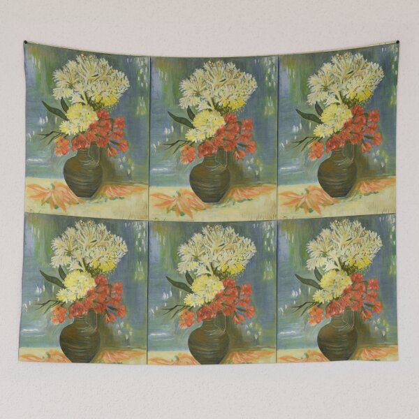 Item preview, Acrylic painting, Van Gogh art, vase with red and yellow  flowers designed and sold by naturematters.