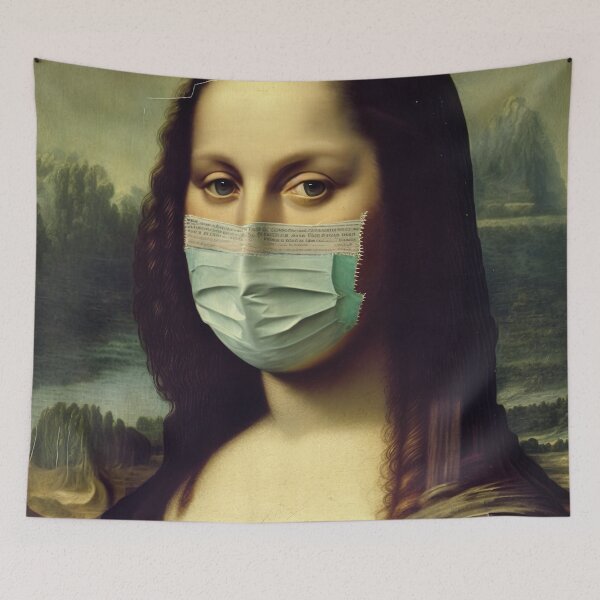 Item preview, Mona Lisa with Face Mask Portrait designed and sold by unrealartwork.