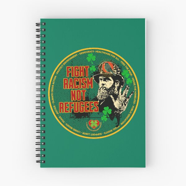 Artikelvorschau, PMD00509 Progressive Movement Designs Irish American Progressive Fight Racism Not Refugees für den St. Patricks Day oder jede andere Tagesbotschaft für progressive Demokraten und Anhänger von Bernie Sanders entworfen und verkauft von ProgressiveLeft.
