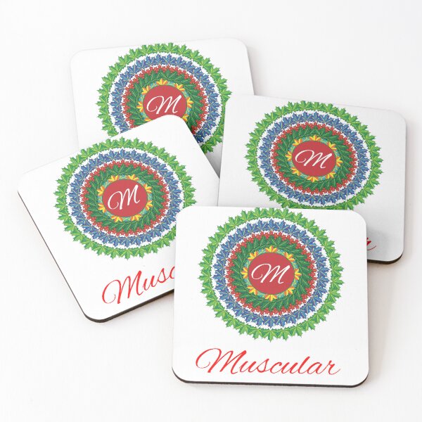 Artikelvorschau, Alphabet M with attribute Muscular leaf art Mandala circle design entworfen und verkauft von MubaraksArt.