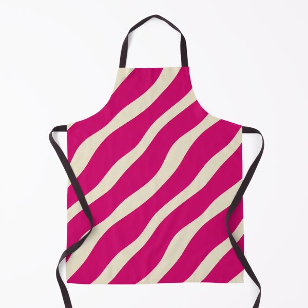 Aperçu de l'œuvre Cute Retro Hot Pink Wavey Stripes On Off White créée et vendue par Fine Prints.
