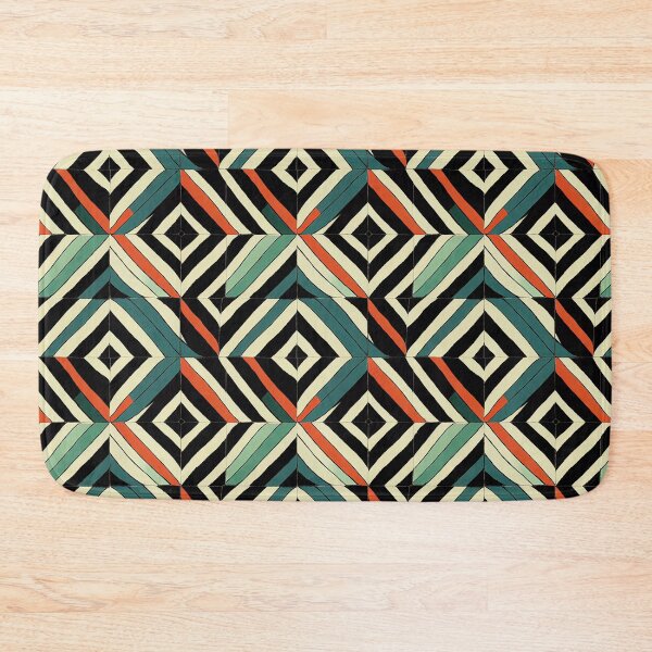Item preview, Cool Retro Tiles in Red, Black, Teal and Off White  designed and sold by Fine Prints.