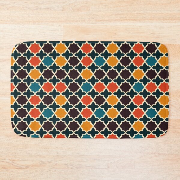 Item preview, Cool Retro Tiles in Orange, Teal and Black designed and sold by Fine Prints.