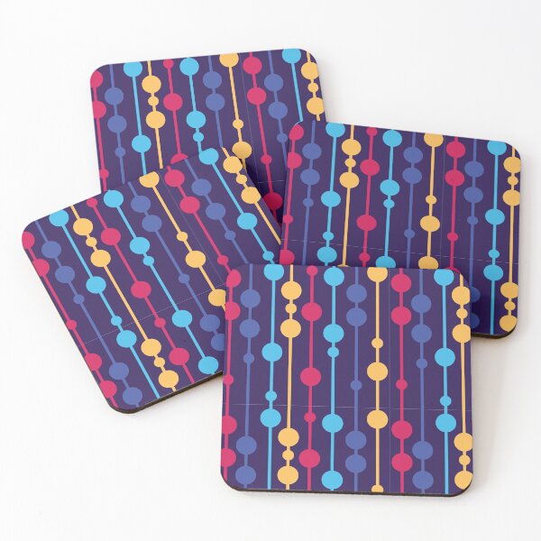 Item preview, Retro Dots Geometric Fabric Pattern in Purple Pink Trending Colors Midcentury Style designed and sold by Teemaniac.