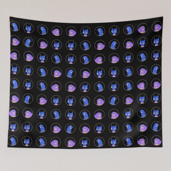 Item preview, The purple bird, the blue birds and the blue cat designed and sold by IULIART.