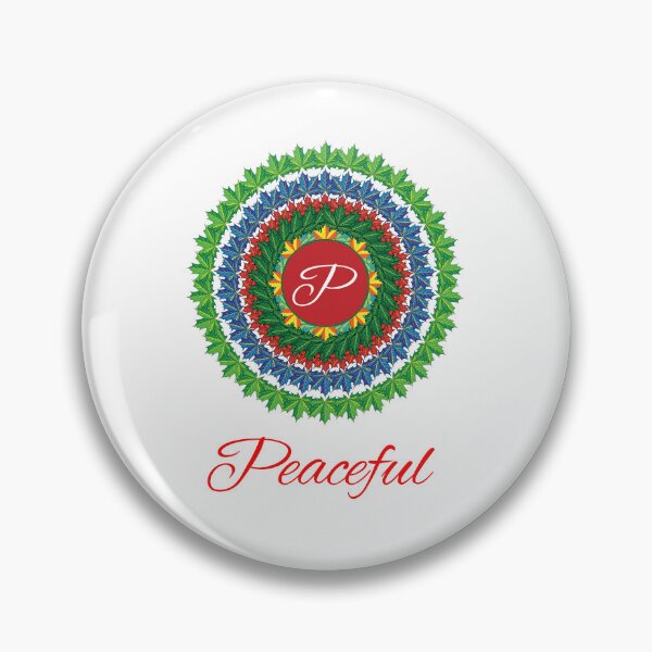 Artikelvorschau, Alphabet P with attribute Peaceful leaf art Mandala circle design entworfen und verkauft von MubaraksArt.