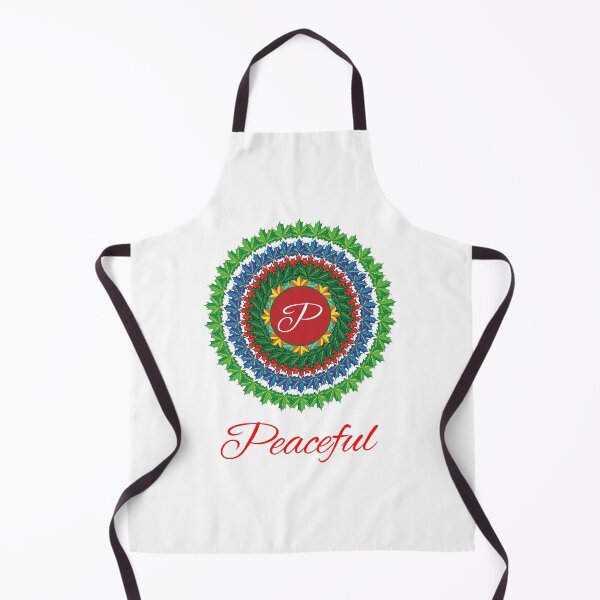 Artikelvorschau, Alphabet P with attribute Peaceful leaf art Mandala circle design entworfen und verkauft von MubaraksArt.