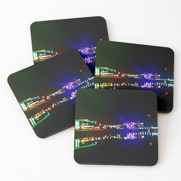 Item preview, Reflejos de luz nocturna en el río Clyde photo designed and sold by WorldOfWendyArt.