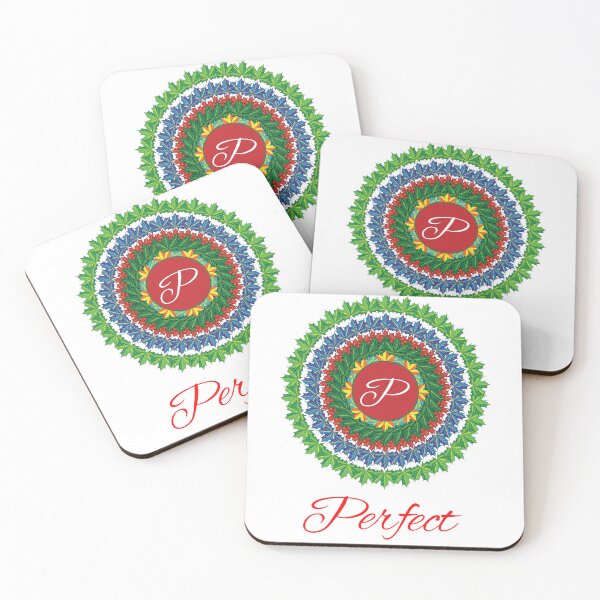 Aperçu de l'œuvre Alphabet P with attribute Perfect leaf art Mandala circle design créée et vendue par MubaraksArt.