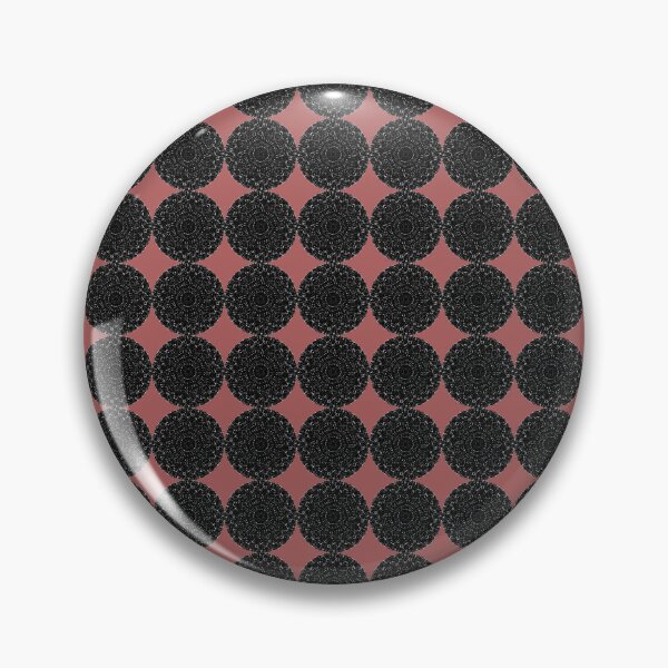 Item preview, Black and Muted Red Pink Monochromatic Distorted Mandala Lace Dot Abstract Pattern designed and sold by kattakitty.
