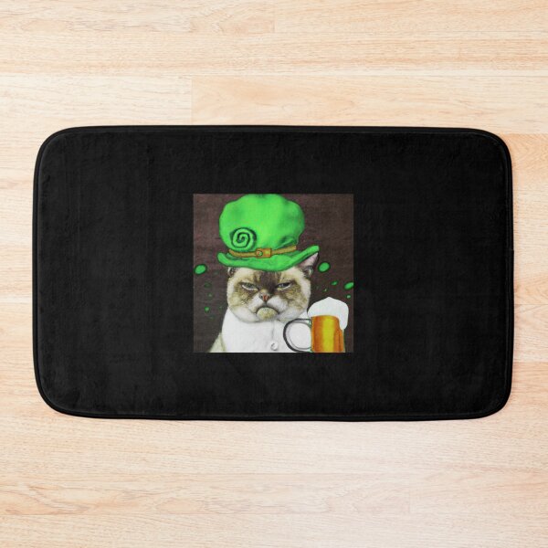 Item preview, St Patrick’s Day grumpy cat in a hat with a beer designed and sold by The Snarky  Psychologist.