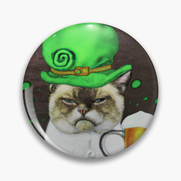 Item preview, St Patrick’s Day grumpy cat in a hat with a beer designed and sold by The Snarky  Psychologist.