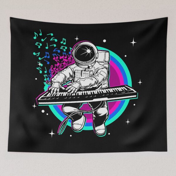 Item preview, Astronaut playing piano synthesizer in space designed and sold by HEARTBEATS.