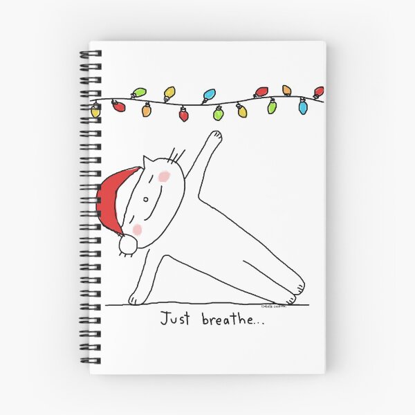 Item preview, Just breathe ... v2 ! Another yoga cat pose for Christmas / Cat doodle designed and sold by eyecreate.