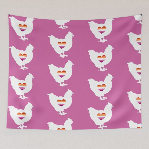 Item preview, Copy of Chicken Lover - LGBTQ lesbian Flag Heart 03 Pink designed and sold by Puddmuppy.