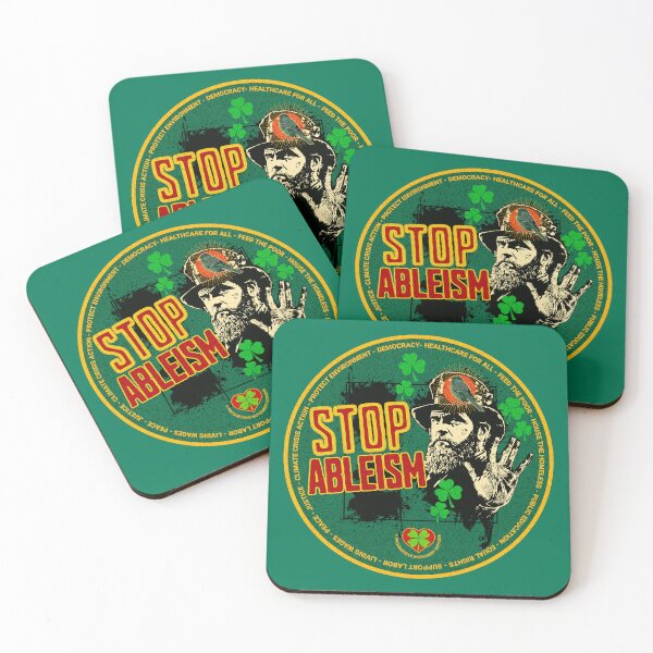 Item preview, PMD00516 Progressive Movement Designs Irish American Stop Ableism support disabled disability message for Saint Patricks Day or any day for progressive Democrats and Bernie Sanders supporters designed and sold by ProgressiveLeft.