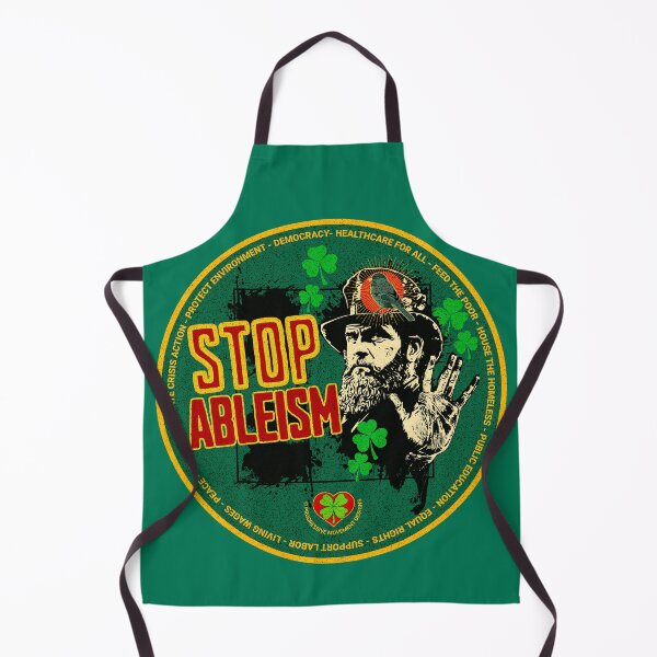 Item preview, PMD00516 Progressive Movement Designs Irish American Stop Ableism support disabled disability message for Saint Patricks Day or any day for progressive Democrats and Bernie Sanders supporters designed and sold by ProgressiveLeft.