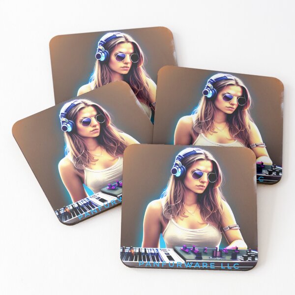 Item preview, Woman Dj wearing aviators  designed and sold by PanfurWare-LLC.