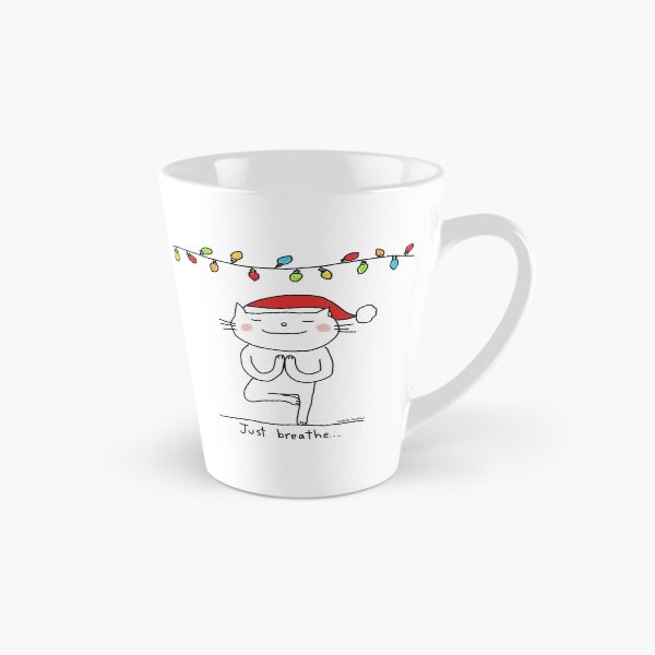 Item preview, Just breathe ... yoga cat says for Christmas ! / Cat doodle designed and sold by eyecreate.