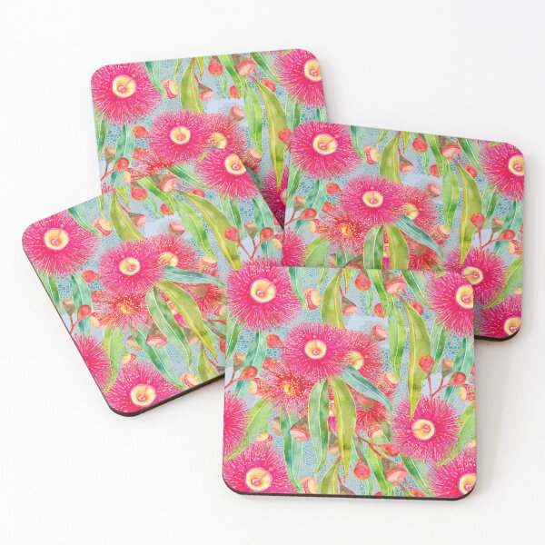 Item preview, Summer Pink Gum Tree Blooms Pattern designed and sold by Sketchbook Designs.