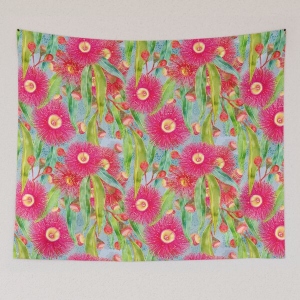 Item preview, Summer Pink Gum Tree Blooms Pattern designed and sold by Sketchbook Designs.
