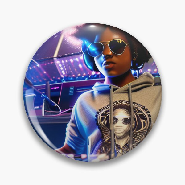 Item preview, Black Woman DJ wearing Aviators designed and sold by PanfurWare-LLC.