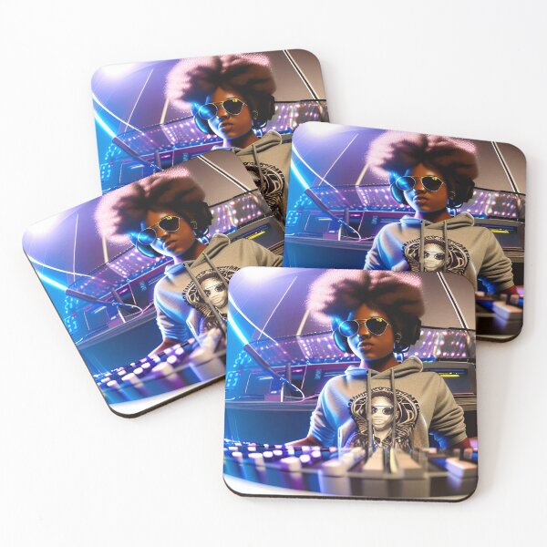 Item preview, Black Woman DJ wearing Aviators designed and sold by PanfurWare-LLC.