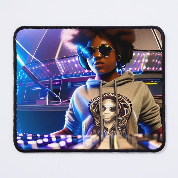 Item preview, Black Woman DJ wearing Aviators designed and sold by PanfurWare-LLC.