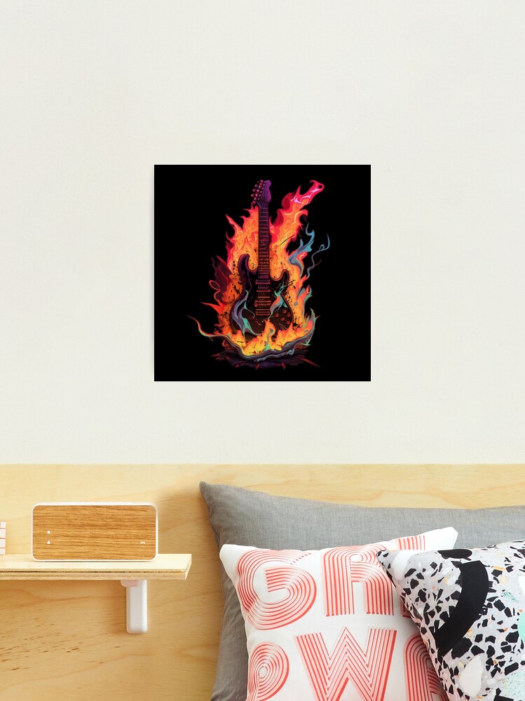 Fire Electric Guitar – Wallmonkeys