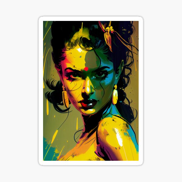 Item preview, Beautiful Indian Woman - Pop Art designed and sold by ShadowAndSlate.