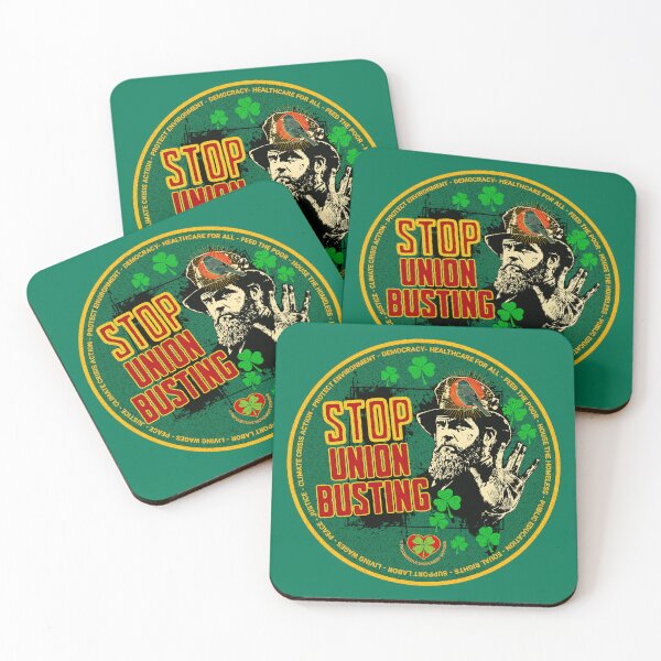 Item preview, PMD00521 Progressive Movement Designs Irish American Stop Union Busting support labor message for Saint Patricks Day or any day for progressive Democrats and Bernie Sanders supporters designed and sold by ProgressiveLeft.