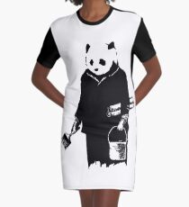 Painting Panda Graphic T-Shirt Dress