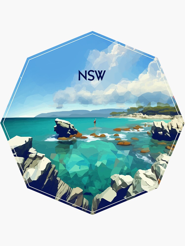 Thumbnail 3 of 3, Sticker, NSW Coastline designed and sold by Tangibles.