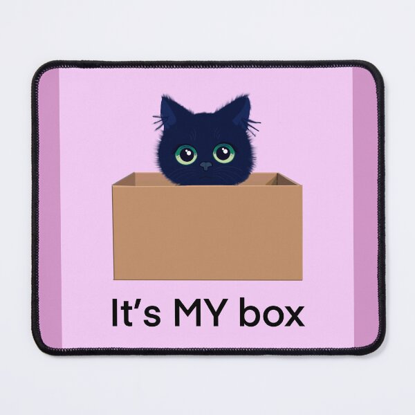 Item preview, Cute cat in a box on pink designed and sold by QuirkyCatz.