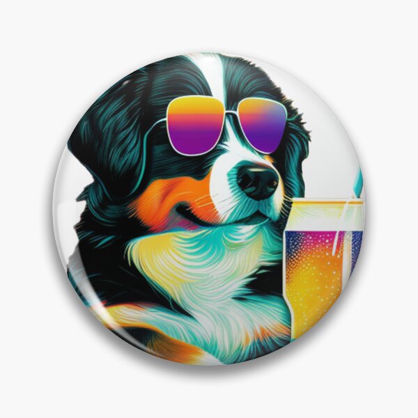 Item preview, Funny Bernies Mountain Dog Design Sticker Dog Tropical Summer Vacay Mode Vacation designed and sold by reddrive88.