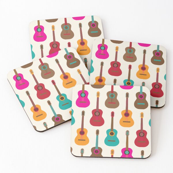 Item preview, Guitar party in teal, hot pink and chocolate designed and sold by FrancesPoff.