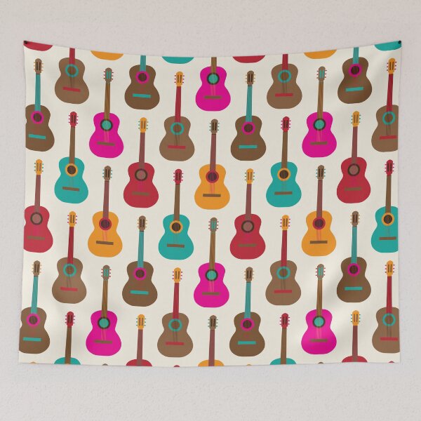 Item preview, Guitar party in teal, hot pink and chocolate designed and sold by FrancesPoff.