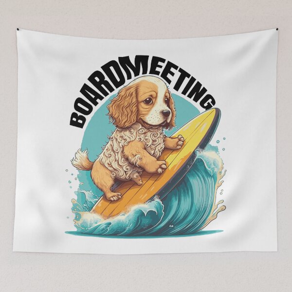 Item preview, Board meeting -  Surfing dog  designed and sold by Artocity99.